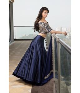 Tendencia Banarasi seda bordado trabajo Lehenga Choli Dupatta estilo indio moderno algodón fiesta desgaste étnico ropa al por mayor - Product Image 6