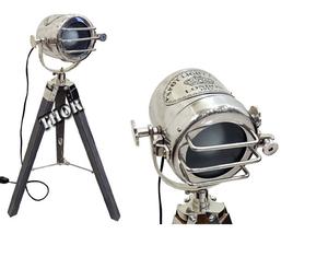 โคมไฟตั้งโต๊ะแบบตั้งสามขาสไตล์วินเทจอุตสาหกรรมแบบทันสมัยไฟฉายฉายในโรงหนังทะเลไฟอ่านหนังสือฐานไม้โลหะ B15วิลล่า - Product Image 4