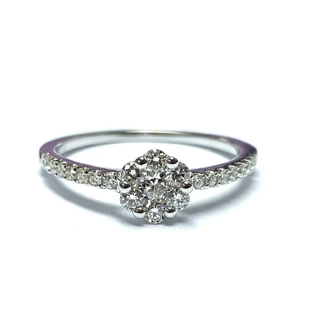 Venda quente design de casamento 18k, sólido, ouro, qualidade top, joias de diamantes, redondo, pequeno, anel de noivado para noiva
