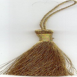 Customized cheap 13cm <b>gold</b> and silver metallic tassel with metallic loop - Product Image 1