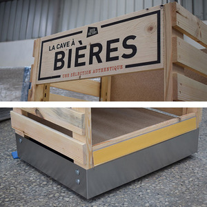 Estante de exhibición de madera de pino Natural, productos embotellados - Product Image 5