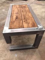 Meubles industriels, design moderne, table basse en bois de manguier massif, table de salon, table basse d'extérieur
