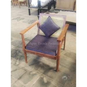 Chaise longue moderne une place en tissu de style nordique canapé de café en rotin élastique pour parc et atelier offre spéciale - Product Image 6