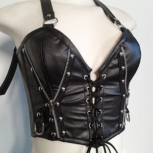 COSH CORSET Overbust Customized <b>Black</b> Cotton Everyday Embroidery Bow Fetish Gothic Bra Corset <b>Top</b> High Quality New Design Laced - Product Image 1