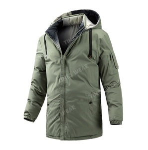 Blouson d'hiver décontracté pour homme, de haute qualité, mi-long, à capuche, avec fermeture éclair, col montant, séchage rapide, respirant, service OEM - Product Image 1