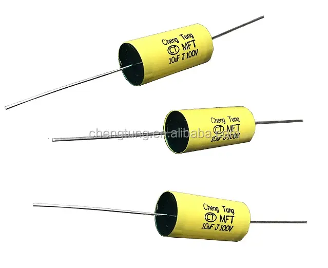 ट्यूबलर पॉलिएस्टर फिल्म Capacitors अक्षीय होता है