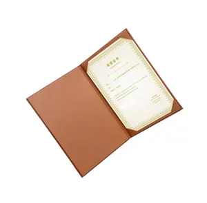 PU Leather Brown Màu Duy Nhất Tốt Nghiệp/Văn Bằng Chứng Nhận Tài Liệu Chủ Sở Hữu