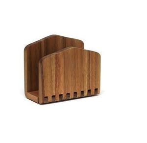 Porte-serviettes en bois rustique pour la décoration de ferme Vaisselle de table Boîte à couverts Porte-serviettes en bois pour trou Deign - Product Image 3