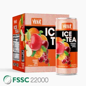 355ml Carbonated drinks Can (Tinned) Ice Tea Orange Apple Cherry Juice Distributors Fresh cool natural OEM Brand High Quality