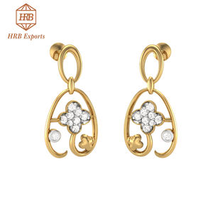 Pendiente solitario certificado por DEF, diseño encantador, moissanita, Diamante incoloro - Product Image 5