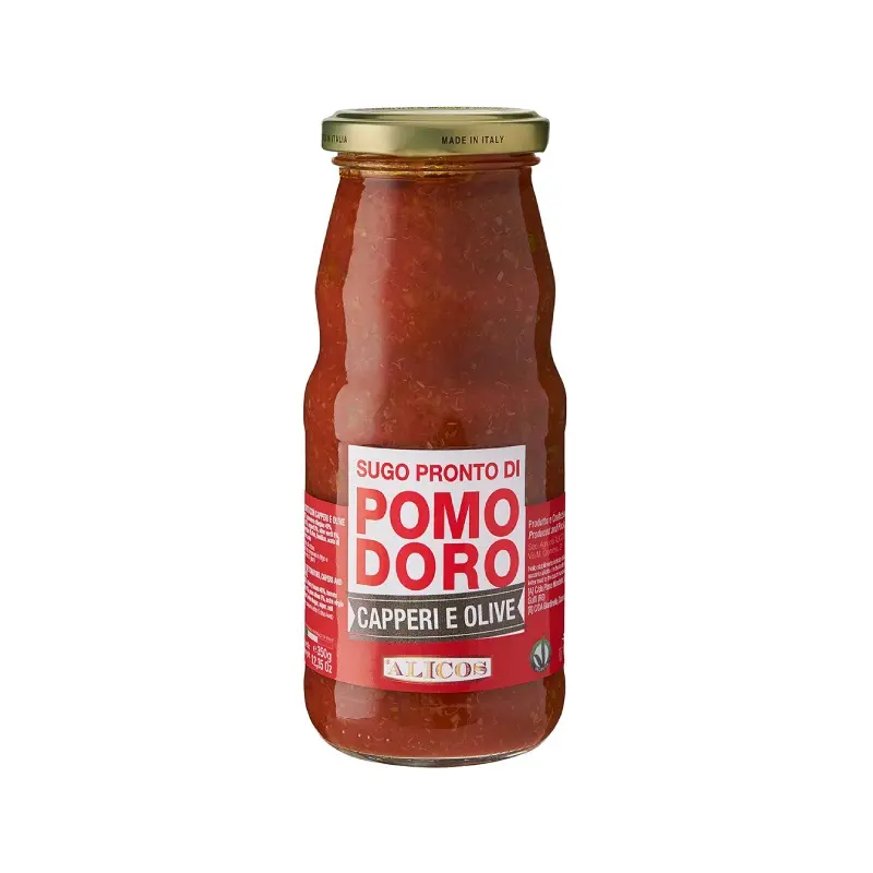 ケイパーと調味料用オリーブトマトソースをすぐに食べられる高品質の調味料イタリア製