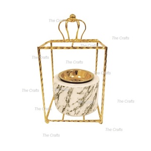 Quemador de Incienso de Mármol y Metal con Incienso de Oud de la Mejor Calidad, Color Dorado, para Bodas y Eventos - Product Image 1