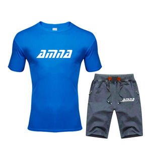 Ensemble pour hommes, survêtement et Jogging, couleur unie, nouveau Style, été - Product Image 2