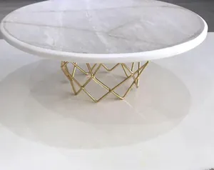 Hot <b>Sale</b> Gold Agates Marble Mini <b>Cake</b> Display <b>Stand</b> Serving Plate <b>for</b> Cheap Price - Product Image 2