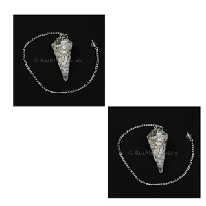Péndulos curativos semipreciosos de hollita, orgón - Product Image 4