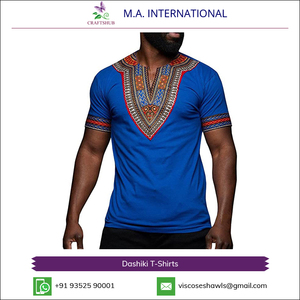 เสื้อยืดดาชิกิผ้าฝ้ายแอฟริกันคุณภาพมาตรฐานแบรนด์แท้ CRAFTSHUB สำหรับทุกเพศ มีสินค้าพร้อมส่งจำนวนมาก - Product Image 3
