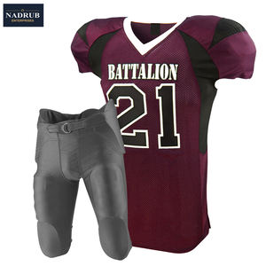 Uniforme de fútbol americano de talla grande de alta calidad OEM, ropa deportiva con cuello en V de nuevo diseño, características transpirables y duraderas - Product Image 3