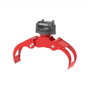 High Quality Red Color 2 Nails ST52 Hardox Timber Grapple Wood Handling Attachment For Excavator