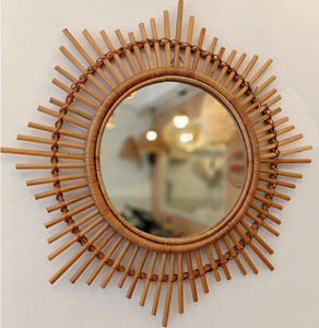 European Style Round <b>Bath</b> <b>Mirror</b> Handmade Rattan Wall <b>Mirror</b> Everyday Use Glass Material for Home Decor made in Vietnam - Product Image 4