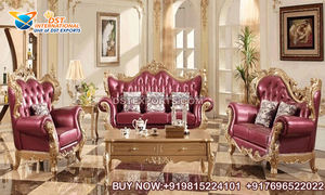 Walnut Finish <b>7</b> <b>Seater</b> <b>Sofa</b> Set for Home European Style Hand Carved Living Room Furniture Antique Look Wooden <b>Sofa</b> Set - Product Image 2
