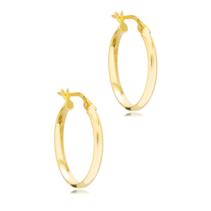 Pendientes de aro de 24 mm hechos a mano, joyería de plata de ley 925 turca - Product Image 3