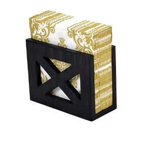 Elegante servilletero de metal dorado con elegante base marrón de madera perfecto para la decoración y organización de la mesa de comedor elegante - Product Image 6