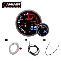 Untuk 216JDMTA-R Tachometer Digital Aluminium 52mm Baru Dial Hitam Lensa Berwarna Putih/Ambert Backlight Rentang 0~10.000 RPM