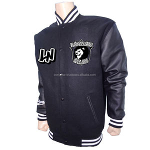 2023 hommes personnalisable Baseball hiver varsité veste peau de vache en cuir véritable manches mouton respirant Streetwear inspiré Plus - Product Image 4
