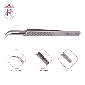 Wide Curved Tip Eyelash Extension Tweezer in Mirror Polish Color with Diamond Elite Design Private Label, Lash Extension Tweezer - Product Image 6