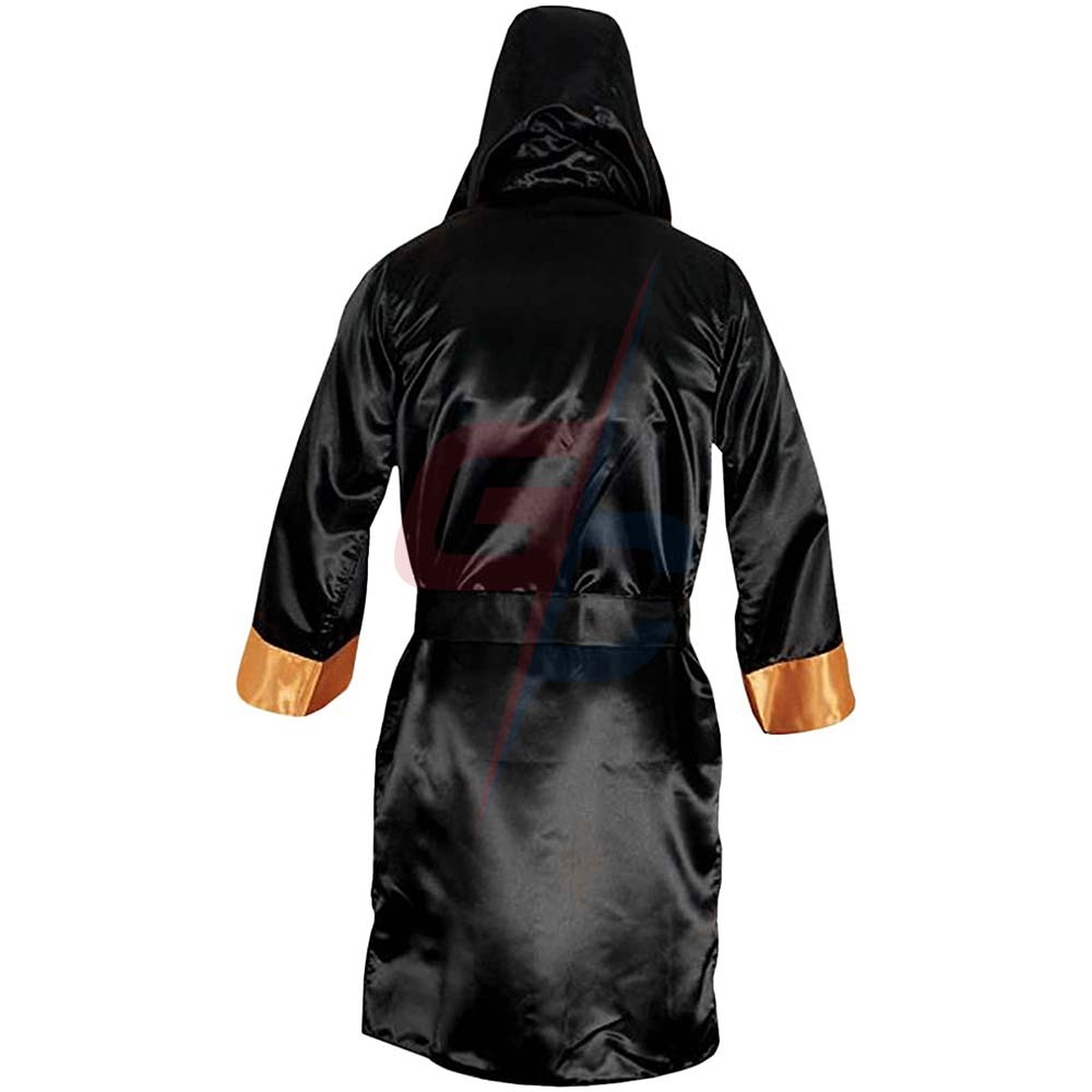 Miutii Costume Kickboxer Enfant Satin - Peignoir à Capuche + Short + Ceinture - Look Champion De Boxe Pour Halloween Et Cosplay