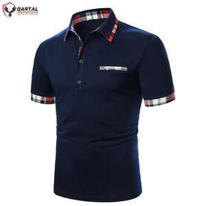 Patrón de estampado sólido de estilo de negocios de alta calidad para hombres Polo Camiseta de golf deportiva de manga corta hecha de punto transpirable Fa - Product Image 4