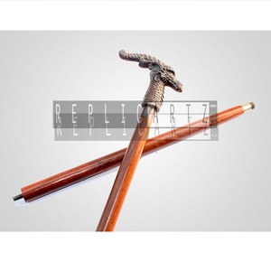 Canne de marche en aluminium avec tête de dragon pour le camping et la randonnée, élégante, vintage, artisanale, décorative, pour homme - Product Image 1