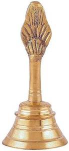 Handmade Pure Brass simple and elegant hand Bell for <b>Home</b> decor <b>Temple</b> and Brass Pooja Bell - Product Image 6