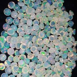 Gema de ópalo Natural Etíope para fabricación de joyas, Gema facetada de corte redondo calibrado, Tamaño 7x7mm, venta al por mayor - Product Image 6