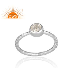 Natural <b>Green</b> Amethyst Gemstone Hammered Ring <b>Jewelry</b> Sterling Fine Silver Ring <b>Jewelry</b> Wholesaler - Product Image 2