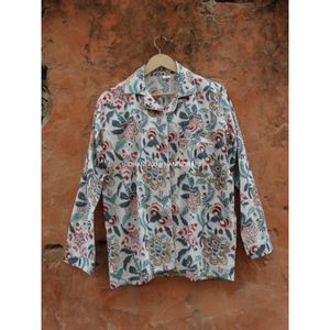 Vente en gros Vêtements de nuit 100% coton Tenue de nuit à imprimé floral Ensemble pyjama robe Grande taille Été Confortable Long Ensemble pyjama - Product Image 2