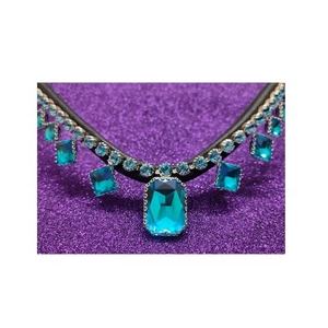 Banda para cejas de forma cuadrada con estilo de alta calidad para caballos Cuero de diseñador cómodo con cristales negro marrón cian azul - Product Image 1