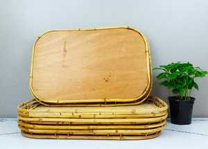 ร้อนออกแบบ Handwoven ขายส่งหวายไม้ไผ่ที่ให้บริการตกแต่งถาดสำหรับบ้านและร้านอาหารทำในเวียดนาม - Product Image 6