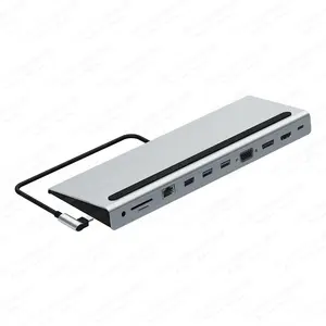 USB Type C to HDMI VGA 100W DP SD RJ45 TF USB 3.0 2.0 오디오 AUX 3.5mm 11 포트 허브 도킹 스테이션