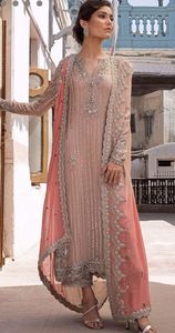 2022 Elegant Embroidery Crystal Glass Beads Dabka Stylish Long Top <b>Pant</b> Dress Lace Button Decorations Casual Parties Weddings - Product Image 2