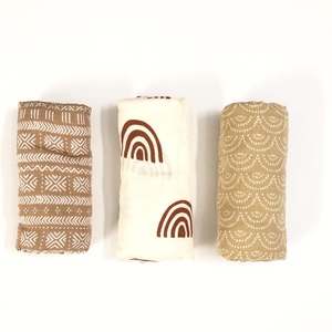 <b>Baby</b> <b>Muslin</b> Swaddle Blankets Neutral Printed <b>Baby</b> Shower Gift Custom 100% Organic Cotton - Product Image 1
