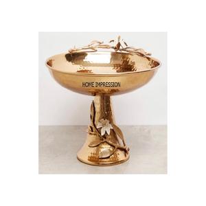 ชามผลไม้ทำจากทองเหลืองชุบทองสำหรับรับประทานอาหารดีไซน์เนอร์ชามใส่ผลไม้สำหรับสลัดและเซเว่น - Product Image 4