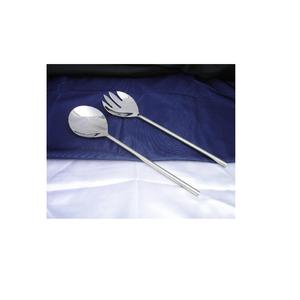 Juego de servidor de ensalada elegante de mesa S. Juego de cubiertos de acero con pulido brillante/niquelado Servidor de ensalada hecho a mano decorativo indio - Product Image 1