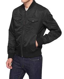Blouson bombardier en Satin noir, de grande qualité, matelassé, pour hommes, nouveauté - Product Image 1