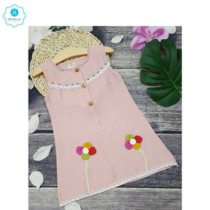 Belles robes en gros de petites filles de couleur unie pour l'exportation en vrac - Product Image 1