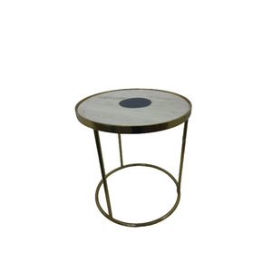 Metal Top <b>Round</b> Side <b>Tables</b> Coffee <b>Table</b> for Living Room in Metal Based With Wooden Top Storage Basket - Product Image 6