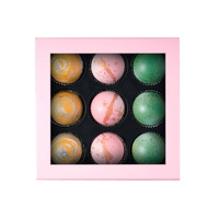 Colorate Scatole di Cartone Bombe Da Bagno Scatola di Imballaggio Con Finestra di Plastica