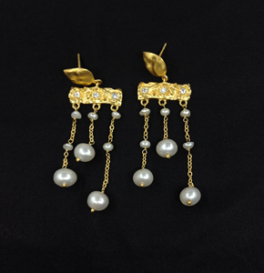 En Argent Sterling 925 Plaqué Or Custom made Fournisseur Femmes Grossiste Main Faible QUANTITÉ MINIMALE DE COMMANDE Suspendus Dangler Perle Pierres Précieuses Boucles D'oreilles - Product Image 2