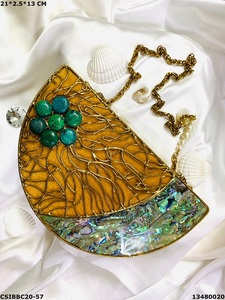 Bolsos de mano hechos a mano de latón MOP Para Boda nupcial y fiesta monedero exclusivo para mujer - Product Image 2