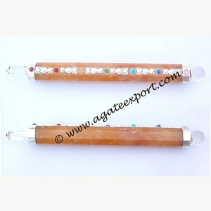 Pierre précieuse de guérison Quartz doré baguettes de guérison bâtons de pierres précieuses de guérison vente en gros - Product Image 1